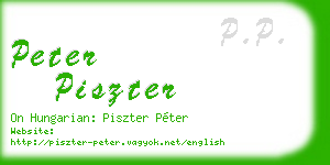 peter piszter business card