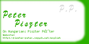 peter piszter business card
